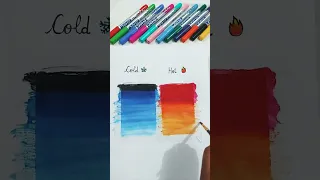 Hot 🔥 VS Cold ❄️ ll Scenery painting #CreativeArt #Satisfying