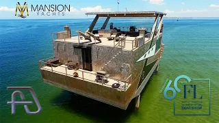 $12 Million Stainless Steel MANSION YACHT at FLIBS 2019 Fort Lauderdale International Boat