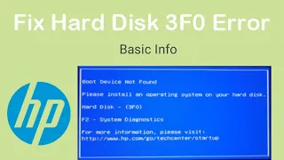 Please install an operating system on your hard disk Hard Disk 3F0