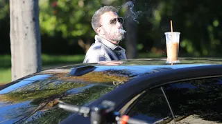 Ben Affleck Takes A Smoke Break While Illegally Parked In Santa Monica