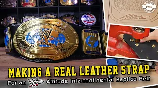 Making a Real Leather Strap for WWE Shop Attitude Oval Intercontinental Replica Belt