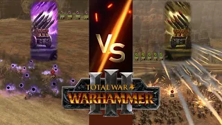 Are Hellstorm Rocket Batteries Better at Taking Out Orcs Than Amethyst Versions in Total War: WH3?