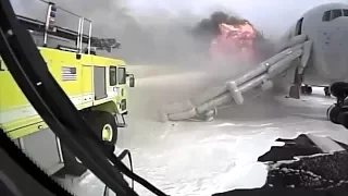 Crash Truck Dash Cam #2: AA 383 Engine Fire at O’Hare