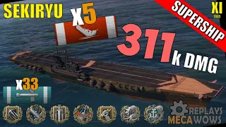 SUPERSHIP Sekiryu 5 Kills & 311k Damage | World of Warships Gameplay