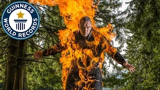 Human torch breaks three world records - Guinness World Records