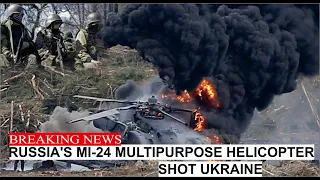 Unexpectedly: Russian Mi-24 Advanced Helicopter Shot Down by Ukrainian Troops.