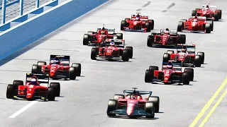Ferrari F1 2022 F1-75 vs All Ferrari F1 90s at Daytona Speedway