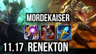 MORDEKAISER vs RENEKTON (TOP) | 9/0/9, 2.2M mastery, 1200+ games, Legendary | KR Master | v11.17