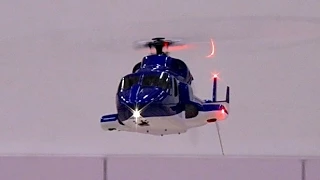 Bell 222 Scale Airwolf 500er size T-Rex 500 metallic blue Indoor Flight *1080p50fpsHD*