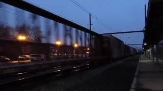 CSX Mixed Freight at Night, January 2016; West Trenton, New Jersey