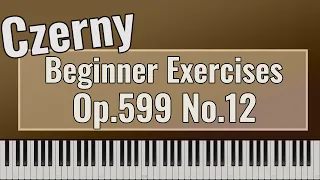 Carl Czerny - Practical Exercises for Beginners Op. 599 No. 12 - Easy Piano lesson