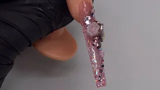 Diseño de uñas acrílicas | cristalería en 3D 😮‍💨 | como usar dedito de práctica 💞💞✨💅🏼