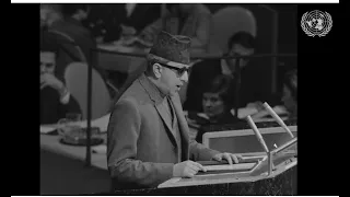 King Mahendra delivers Speech in English at UN 1967 Nov