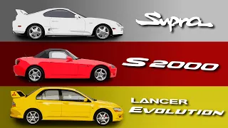 Comparison: Toyota Supra vs Honda S2000 vs Mitsubishi EVO XII