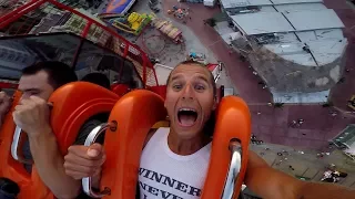 Екстремни люлки в Слънчев бряг - Crazy Booster spin in Sunny Beach Bulgaria