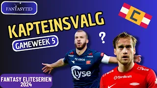 Kapteinsvalg til Runde 5 || Fantasy Eliteserien 2024 tips