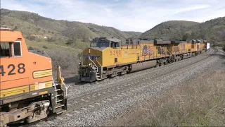 4K: Freight Trains Over Tehachapi Pass (Feb 2024)