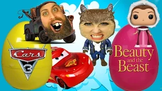 DISNEY CARS SURPRISE EGG VS Beauty and the Beast Surprise Egg + Blaze and Disney Cars Toys Surprises