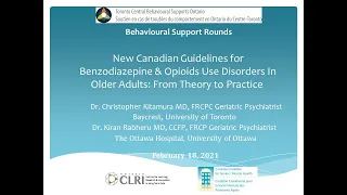 New Canadian Guidelines for Benzodiazepine & Opioid Use Disorders in Older Adults