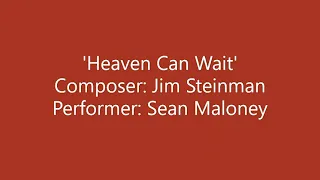 Sean Maloney - Heaven Can Wait (Studio Version) MEAT LOAF/JIM STEINMAN COVER