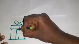 Gift box hand drawing