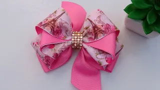 Faça Um Belíssimo laço de Gorgurão Fácil❤️ laço formosura 🎀Na fita de estampa - Diy -Pap💞