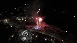 Saranac Lake Winter Carnival fireworks by drone, synched to the original music by Santores Fireworks