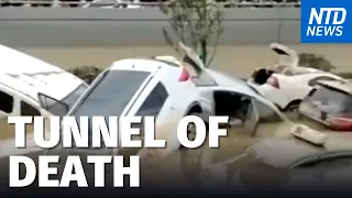 Cars Trapped in Tunnel Amid Floods in China; Zhengzhou Subway Insider: Man-Made Disaster | NTD News