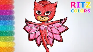 Coloring: Owlette🦉❤ | How to Draw & Color Owlette | PJ Masks Coloring Book 3 | RITZ Colors