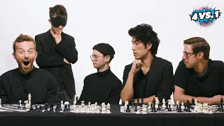 Can 4 Guys Beat A Blindfolded Chess Master? • The Try Guys: 4 Vs. 1