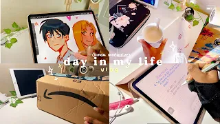 Day in my life 🌥🎨 | working on commissions, amazon unboxing + sketching