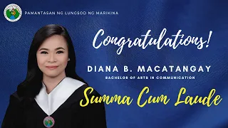 Ate Diana Macatangay's speech - Summa Cum Laude (Bachelor of Arts  Communication in PlMar)