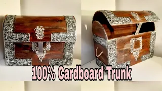 #cardboardcrafts  BEST OUT OF WASTE|| CARDBOARD STORAGE TRUNK/BOX