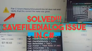 C# SaveFileDialog Error: File "PATH" Does Not Exist. Verify That The Correct File Name Was Given.