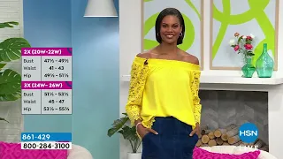 Colleen Lopez On/Off Shoulder Smocked Top with Lace Deta...