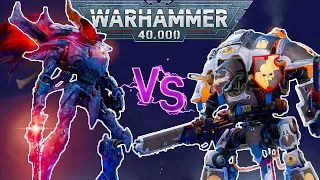 IMPERIAL KNIGHT PALADIN vs WRAITHKNIGHT TALDEER - WARHAMMER 40K - Cinematic Battle