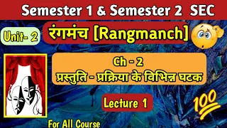 Rangmanch Unit 2 प्रस्तुति प्रक्रिया के घटक BA Hons/Programme bcom Hons Programme