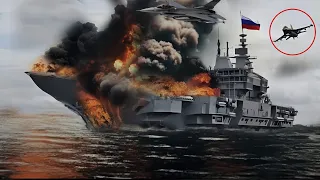 Three minutes ago, Russian aircraft carrier containing 100 secret jets destroyed by Ukrainian F-16