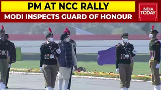 PM Modi Inspects Guard Of Honour At NCC Rally At Cariappa Ground, To Honour Best Cadets