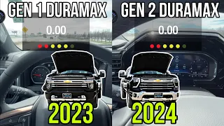 2024 Chevy Silverado Gen2 Duramax VS 2023 Chevy Silverado Gen1 Duramax: 0-30/0-60 + 1/8 Mile Comparo