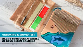 📦 Unboxing & Sound Test : Hluru Blue Ocean Whale 21 keys Resin Kalimba 🌊