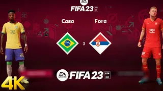 Brasil x Servia | FIFA 23 Gameplay Copa do Mundo Qatar 2022 | Final | 4K 60FPS