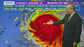 Hurricane Lee rapidly intensifies into a Category 4, forecast to become Category 5 by Friday