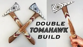 Suspended feathers encapsulated in Epoxy Resin, Double Tomahawk build!