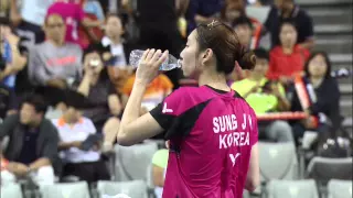 Victor Korea Open 2015 | Badminton F M2-WS | Sung Ji Hyun vs Wang Yihan