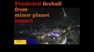 Predicted fireball resulting from minor planet 2024 BX1 impact on 2024 January 21