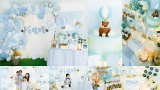 Kian's 1st Birthday I Bear + Hot Air Balloon Theme I Dessert Table