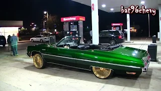 Candy Green 1973 Caprice Convertible Donk on 24" GOLD Daytons - 1080p HD