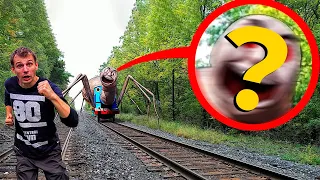 My Drone Caught a Scary Spider Thomas Train at an Abandoned Train Station with a Steam Engine EXE