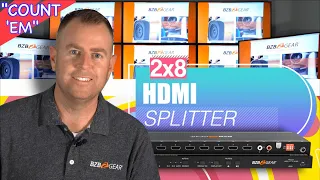 BZBGEAR 4K HDMI Splitter Auto Downscales to 1080p | BG-UHD-DA2x8